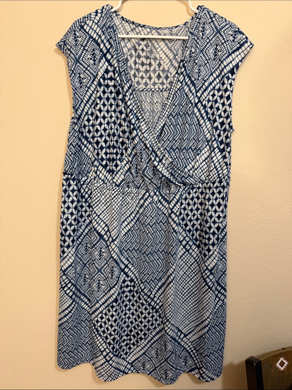 Sonoma Blue and White Print Dress